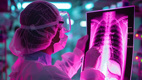 Images that simulate x-rays with neon colors