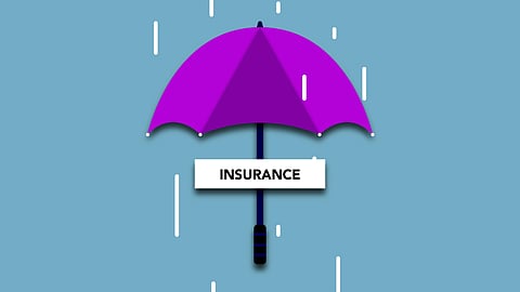 An open umbrella in the rain represents the protection offered by insurance