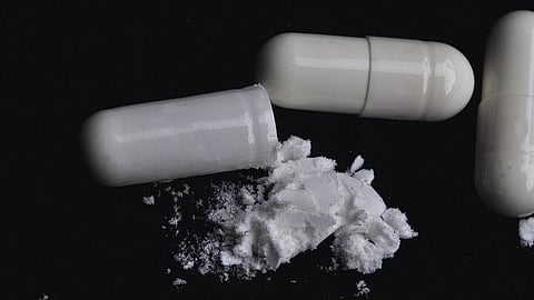 A tablet of antidepressant Fluoxetine (Prozac).