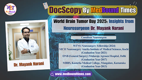 An image of Dr. Mayank in a hospital corridor wearing a white lab coat.