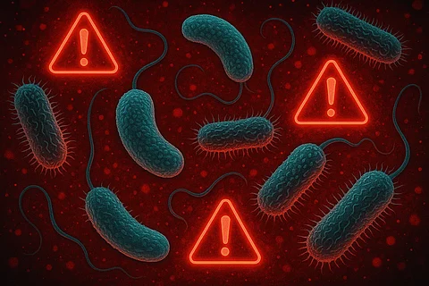An image showing Vibrio cholerae and E. coli