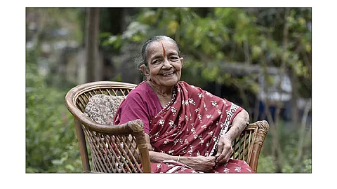 Dr. T. S. Kanaka in a red saree