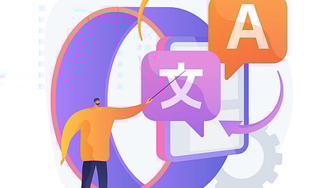 Digital translator abstract concept illustration