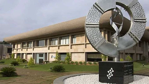 View of the Biocon Headquarters, Bengaluru, in the distance.