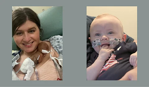 Baby Nate with his mom