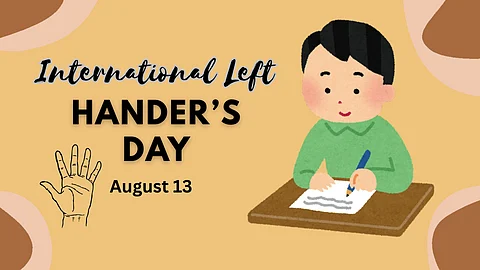 Image showing graphics of international left hander's day celebrated on August,13 to understand Left-Handedness.