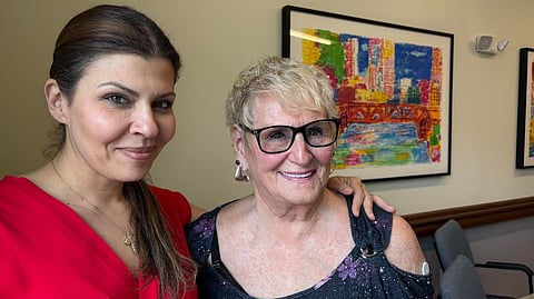Image shows Rachel Nassif, director at PACE posing with Roberta Rabinovitz.