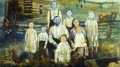 A painting of the Fugate family of Kentucky by Walt Spitzmiller.