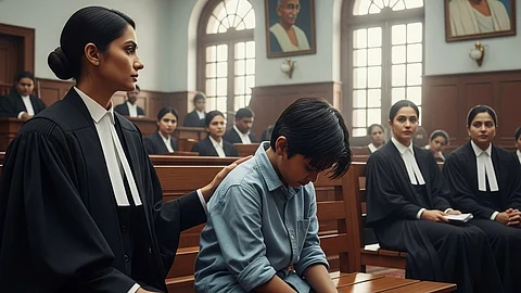 Image depicts, justice for the victim, against the 52 year old women
