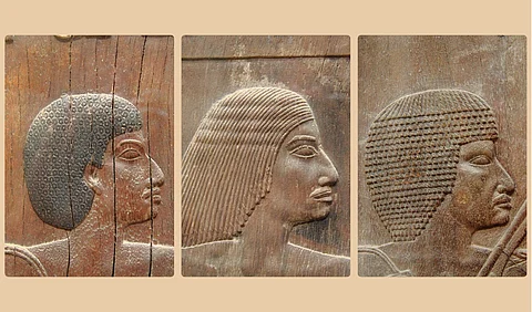 Collage of wooden panels of Hesy-Ra.