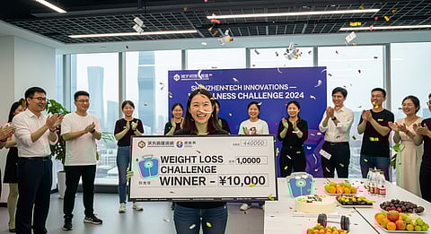 Image of a Chinese woman that has won the million-yuan weight loss challenge.