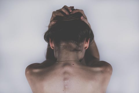 woman having headache