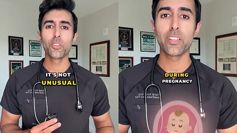 Images of Dr. Kunal Sood sharing about melasma in pregnant woman.