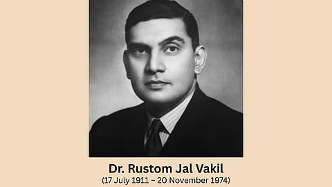 Black and white image of Dr. Rustom Jal Vakil.