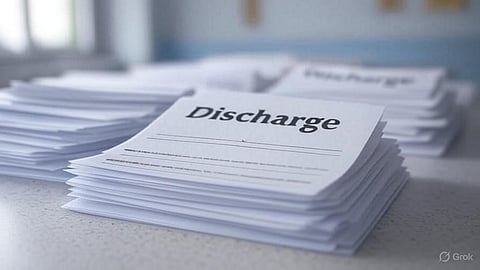 An image of discharge papers