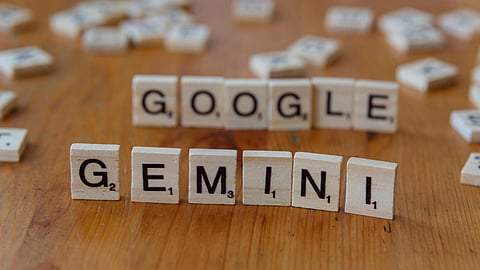 An image of word blocks creating the word google gemini