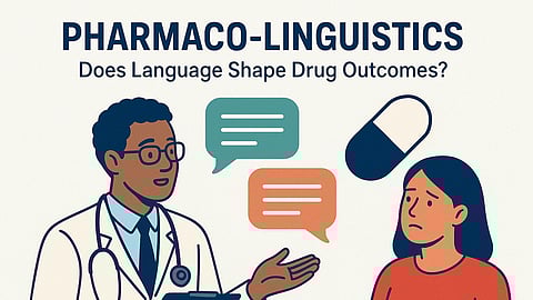 Illustration of a pharmacist counselling a patient for better drug adherence.