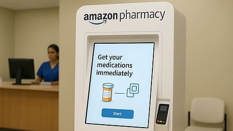 Image of an Amazon drug dispensing kiosk in a clinic.