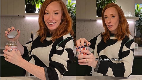 Image of a Hannah Fry demonstrating how to open a jar.