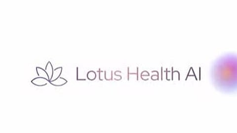 illustration showing logo of lotus health ai in purpple color.