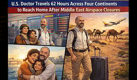 Scenes depicting Dr. Jay Miller's journey