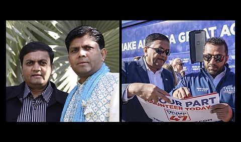 Bhaskar Savani and his brother Arun Savani, & Arun Savani with Kash Patel