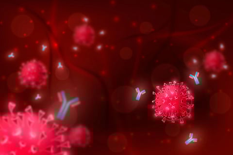 Virus particles background design.