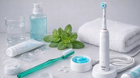 Oral hygiene products, manual toothbrush, electric toothbrush, towel, paste etc.