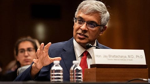 Dr. Jay Bhattacharya speaks during his Senate confirmation hearing.