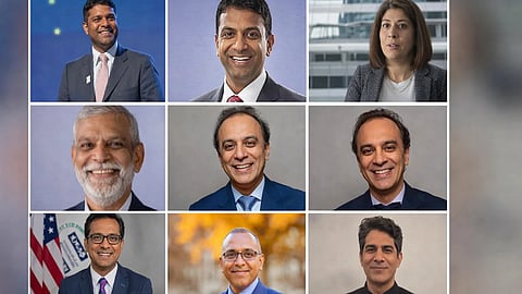 collage of Indian American doctors and healthcare professionals making a global impact.
