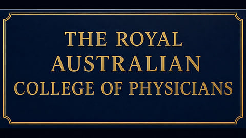 Blue pluck card with text The royal Australian college of physicians.