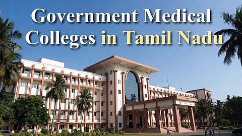 A college building with government medical colleges in Tamil Nadu text.