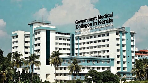 A college building with board of Government Medical Colleges in Kerala on top.