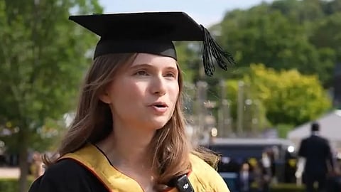 Ellie Waters-Barnes, childhood cancer survivor who graduated as a doctor from Keele University.