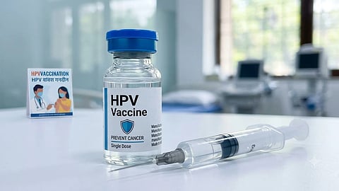 HPV Vaccine shot and a syringe