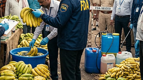 officer holding bananas
