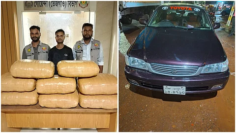 ৪৮ কেজি গাঁজা ও প্রাইভেট কারসহ এক মাদক কারবারি গ্রেফতার
