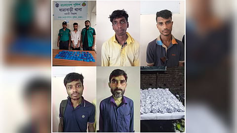 ১৩,৫০০ পিস ইয়াবা ও ছয় কেজি ৮০০ গ্রাম গাঁজাসহ গ্রেফতার ০৪