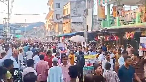 আখাউড়ায় বিএনপির মনোনীত প্রার্থী পরিবর্তনের দাবিতে বিক্ষোভ মিছিল