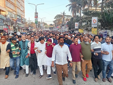 হাদি ও এরশাদুল্লার উপরে হামলার প্রতিবাদে গাজীপুরে বিএনপির বিক্ষোভ মিছিল