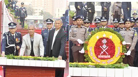 শহীদ পুলিশ সদস্যদের প্রতি স্বরাষ্ট্র উপদেষ্টা এবং আইজিপির শ্রদ্ধা
