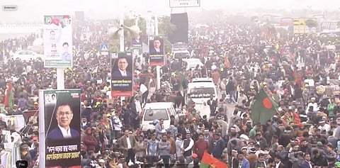 ৩০০ ফিটে জমায়েত হয়েছেন বিপুল সংখ্যক বিএনপি নেতা-কর্মী