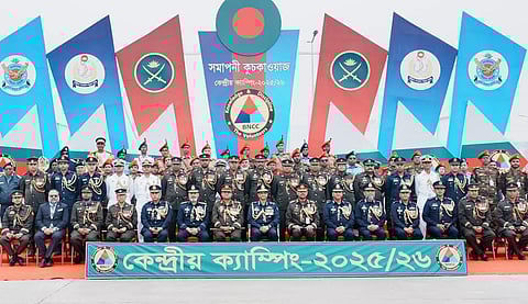 বিএনসিসি’র বার্ষিক কেন্দ্রীয় ক্যাম্পিংয়ের সমাপনী কুচকাওয়াজ পরিদর্শনে বিমানবাহিনী প্রধান