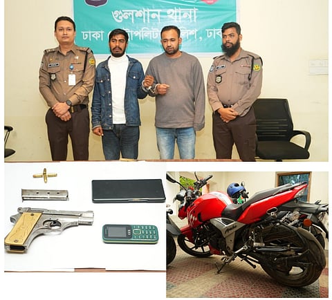 গুলশানে বিদেশি পিস্তল ও গুলিসহ দুই যুবক গ্রেপ্তার