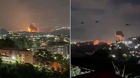 ভেনেজুয়েলার রাজধানী কারাকাসে একের পর এক বিস্ফোরণ, আগুন