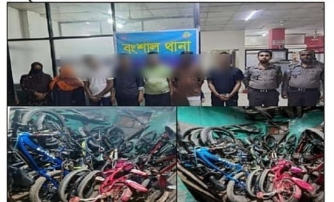 ১০৫ টি চোরাই বাইসাইকেলসহ চোর চক্রের ছয় সদস্য গ্রেফতার