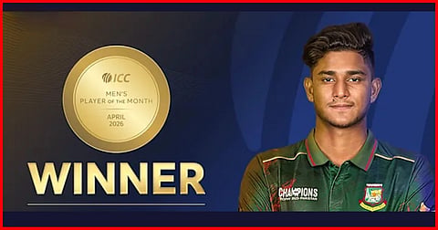 এপ্রিলে আইসিসির সেরা খেলোয়াড় নাহিদ রানা