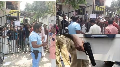 കുടിവെള്ളക്ഷാമം; വില്ലേജ് ഓഫിസിൽ തോക്കുമായി യുവാവിന്റെ പ്രതിഷേധം