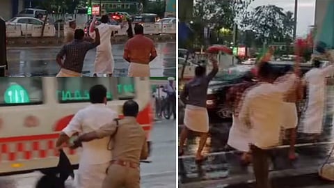 മുഖ്യമന്ത്രിക്ക് നേരെ കരിങ്കൊടി, പ്രതിഷേധം; 5 പേർ അറസ്റ്റിൽ