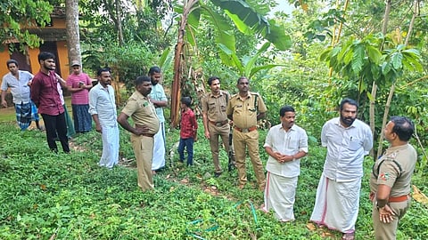 പെരുനാട്ടിൽ കടുവ സാന്നിധ്യം ഉണ്ടായ സ്ഥലം അഡ്വ പ്രമോദ് നാരായൺ എം എൽ എ സന്ദർശിക്കുന്നു